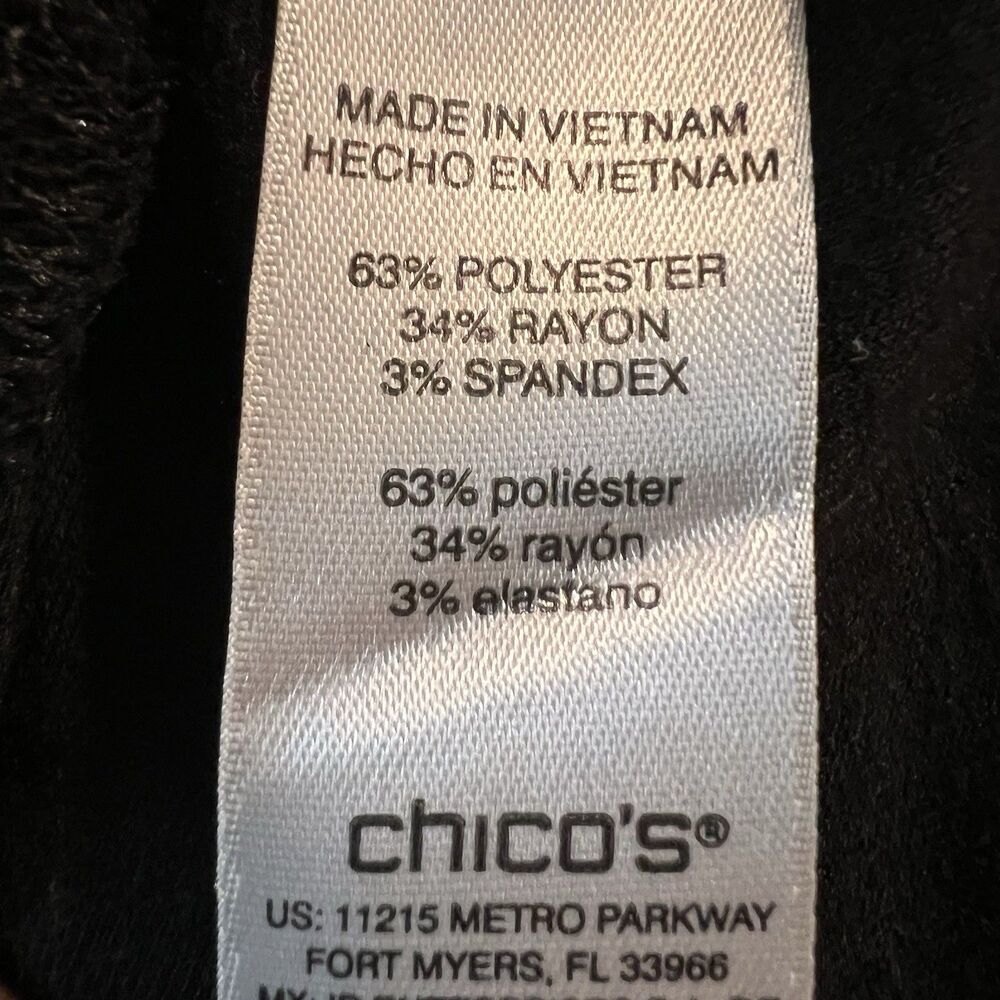 Chicos Weekend Pants 2 Black Wide Leg Pull On Athleisure - Picture 6 of 7